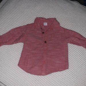 Old Navy Red Button Down 3-6M